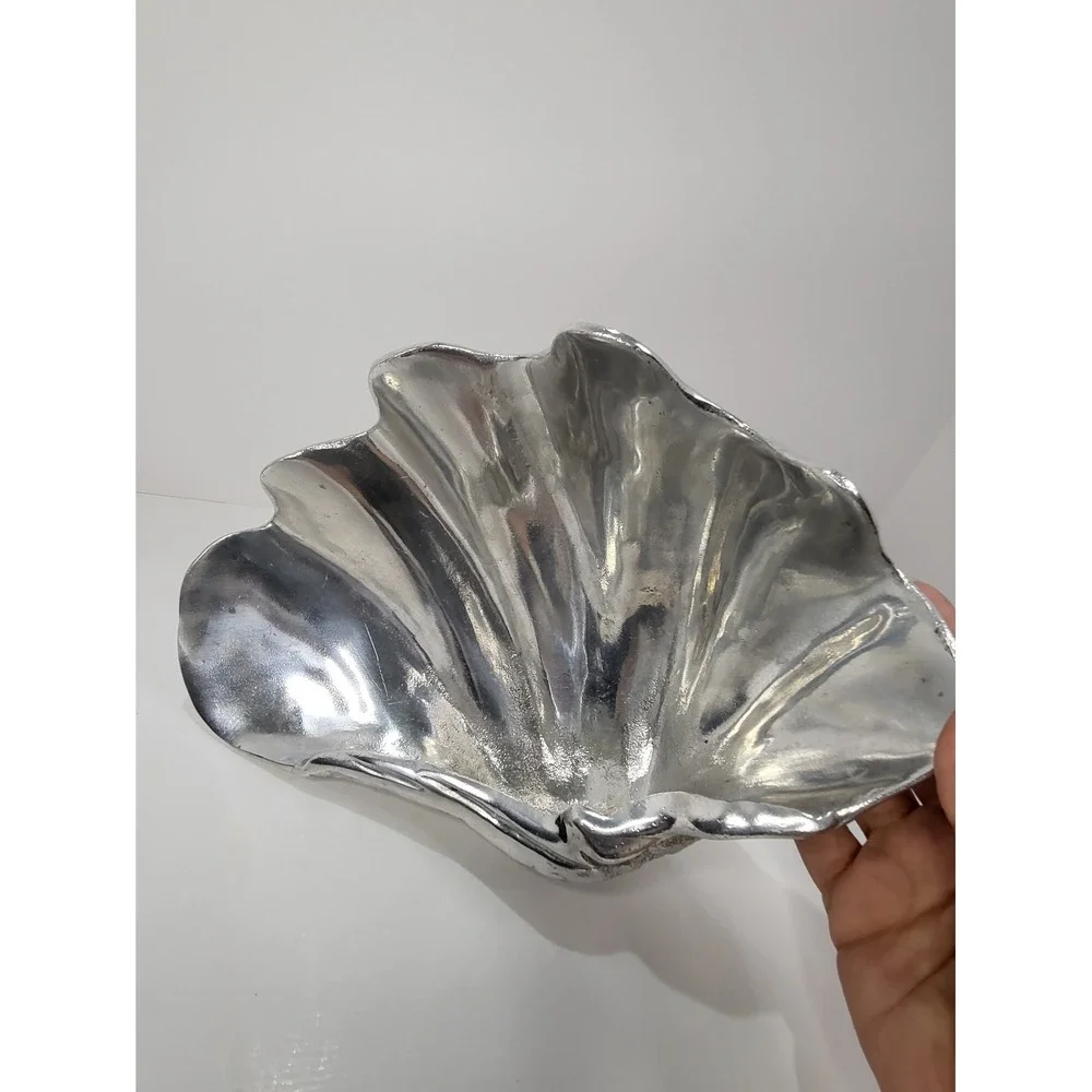 Vintage 1976 Arthur Court Cast Aluminum Clam and Nauticle Tea Pot Set